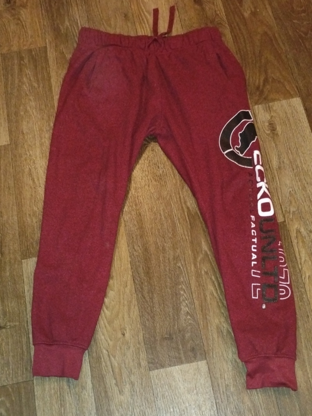 5/$20 Men's Med Ecko Unlimited Maroon Logo Jogger Sweatpants
